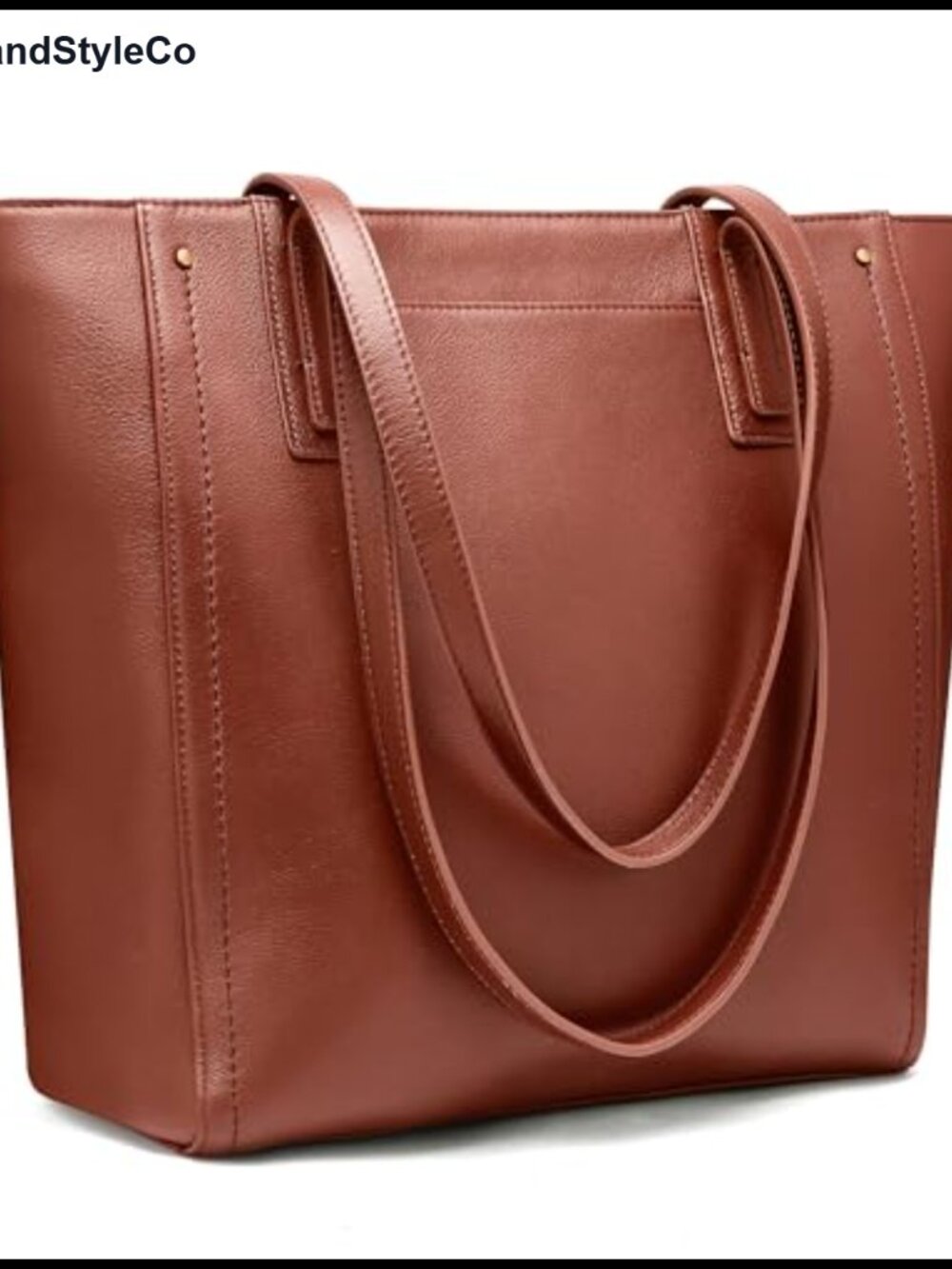 Genuine Leather Work Tote Bag Large Vintage Tote with Zipper Laptop Purse